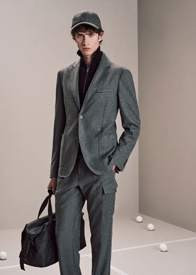 gray wool suit