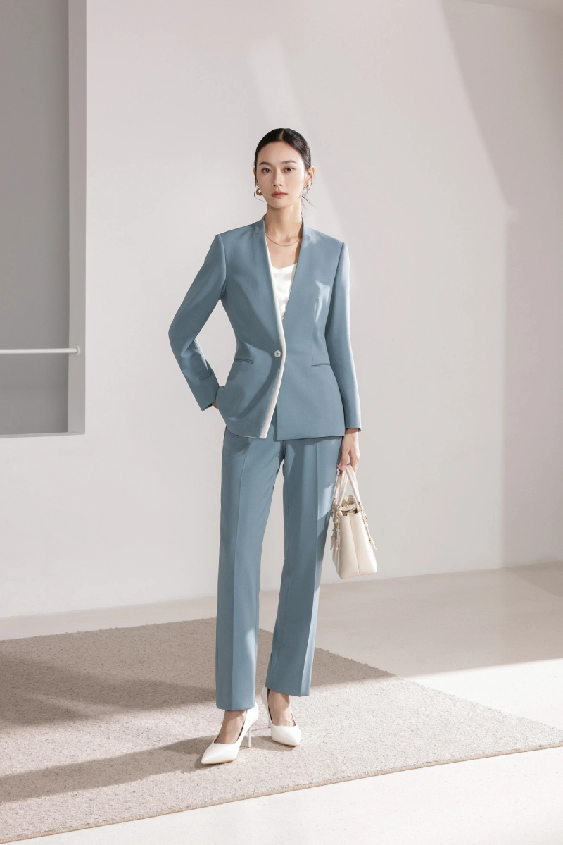 light blue wool suit
