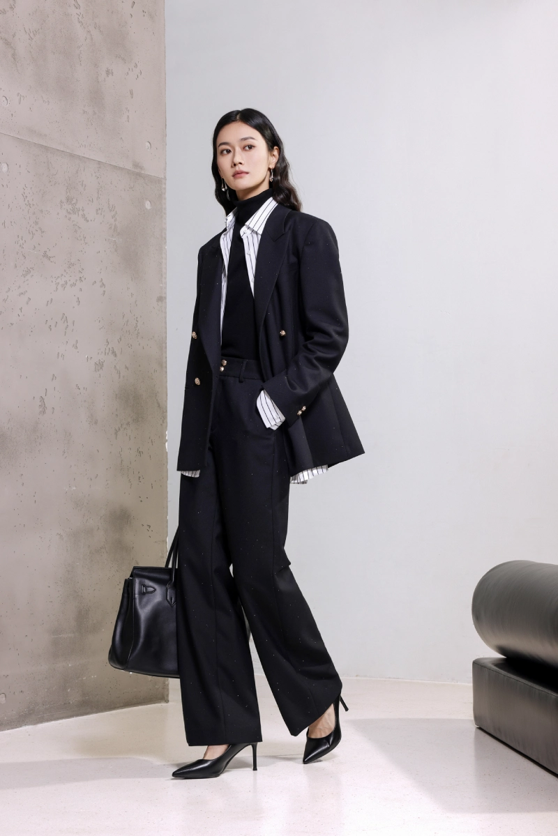 women black wool suit